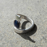 Flat Band Twisted Silver Ring