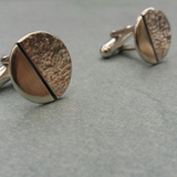 Circular Hammered Finishs Cuff Links *Earth Collection*